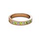 2 - Vanna 2.20 mm Peridot and Diamond 9 Stone Wedding Band 