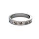 2 - Vanna 2.20 mm Smoky Quartz and Diamond 9 Stone Wedding Band 