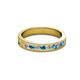 2 - Vanna 2.20 mm London Blue Topaz and Diamond 9 Stone Wedding Band 