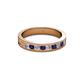 2 - Vanna 2.20 mm Blue Sapphire and Diamond 9 Stone Wedding Band 