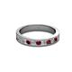 2 - Vanna 2.20 mm Ruby and Diamond 9 Stone Wedding Band 