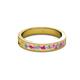 2 - Vanna 2.20 mm Pink Sapphire and Diamond 9 Stone Wedding Band 