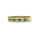 1 - Vanna 2.20 mm Green Garnet and Diamond 9 Stone Wedding Band 