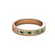2 - Vanna 2.20 mm Green Garnet and Diamond 9 Stone Wedding Band 