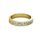 2 - Vanna 2.20 mm Aquamarine and Diamond 9 Stone Wedding Band 