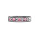 1 - Vanna 2.20 mm Pink Tourmaline and Diamond 9 Stone Wedding Band 