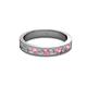 2 - Vanna 2.20 mm Pink Tourmaline and Diamond 9 Stone Wedding Band 