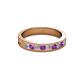 2 - Vanna 2.20 mm Amethyst and Diamond 9 Stone Wedding Band 
