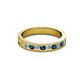 2 - Vanna 2.20 mm Blue and White Diamond 9 Stone Wedding Band 