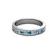 2 - Vanna 2.20 mm London Blue Topaz and Diamond 9 Stone Wedding Band 