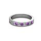 2 - Vanna 2.20 mm Amethyst and Diamond 9 Stone Wedding Band 