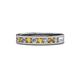 1 - Vanna 2.20 mm Citrine and Diamond 9 Stone Wedding Band 