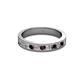 2 - Vanna 2.20 mm Red Garnet and Diamond 9 Stone Wedding Band 