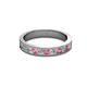2 - Vanna 2.20 mm Rhodolite Garnet and Diamond 9 Stone Wedding Band 