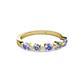 2 - Keva 3.40 mm Tanzanite and Diamond 5 Stone Wedding Band 