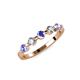 3 - Keva 3.40 mm Tanzanite and Diamond 5 Stone Wedding Band 