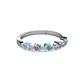 2 - Keva 3.40 mm Aquamarine and Diamond 5 Stone Wedding Band 