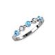 3 - Keva 3.40 mm Blue Topaz and Diamond 5 Stone Wedding Band 
