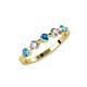 3 - Keva 3.40 mm London Blue Topaz and Diamond 5 Stone Wedding Band 