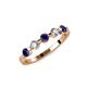 3 - Keva 3.40 mm Blue Sapphire and Diamond 5 Stone Wedding Band 