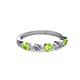 2 - Keva 3.40 mm Peridot and Diamond 5 Stone Wedding Band 