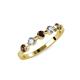 3 - Keva 3.40 mm Smoky Quartz and Diamond 5 Stone Wedding Band 