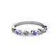 2 - Keva 3.40 mm Tanzanite and Diamond 5 Stone Wedding Band 