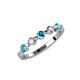 3 - Keva 3.40 mm London Blue Topaz and Diamond 5 Stone Wedding Band 