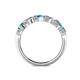 5 - Keva 3.40 mm London Blue Topaz and Diamond 5 Stone Wedding Band 