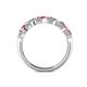 5 - Keva 3.40 mm Pink Sapphire and Diamond 5 Stone Wedding Band 