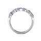 5 - Keva 3.40 mm Blue Topaz and Diamond 5 Stone Wedding Band 