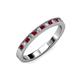 3 - Ronia Ruby and Diamond 12 Stone Wedding Band 