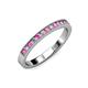 3 - Ronia Pink Sapphire and Diamond 12 Stone Wedding Band 