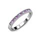 3 - Ronia Amethyst and Diamond 12 Stone Wedding Band 