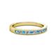 2 - Ronia Blue Topaz and Diamond 12 Stone Wedding Band 