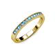 3 - Ronia Blue Topaz and Diamond 12 Stone Wedding Band 