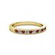 2 - Ronia Red Garnet and Diamond 12 Stone Wedding Band 