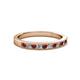 2 - Ronia Red Garnet and Diamond 12 Stone Wedding Band 