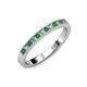 3 - Ronia Emerald and Diamond 12 Stone Wedding Band 