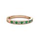 2 - Ronia Emerald and Diamond 12 Stone Wedding Band 