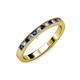 3 - Ronia Blue Sapphire and Diamond 12 Stone Wedding Band 