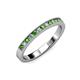 3 - Ronia Green Garnet and Diamond 12 Stone Wedding Band 