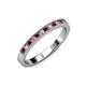 3 - Ronia Red Garnet and Diamond 12 Stone Wedding Band 