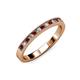 3 - Ronia Red Garnet and Diamond 12 Stone Wedding Band 