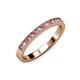 3 - Ronia Rhodolite Garnet and Diamond 12 Stone Wedding Band 