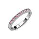 3 - Ronia Pink Tourmaline and Diamond 12 Stone Wedding Band 