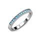 3 - Ronia Blue Topaz and Diamond 12 Stone Wedding Band 