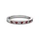2 - Ronia Red Garnet and Diamond 12 Stone Wedding Band 