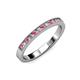 3 - Ronia Rhodolite Garnet and Diamond 12 Stone Wedding Band 