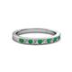 2 - Ronia Emerald and Diamond 12 Stone Wedding Band 